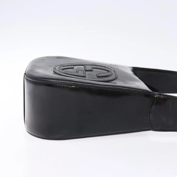 GUCCI Shoulder Bag Patent leather Black Silver 007 - Picture 3 of 15